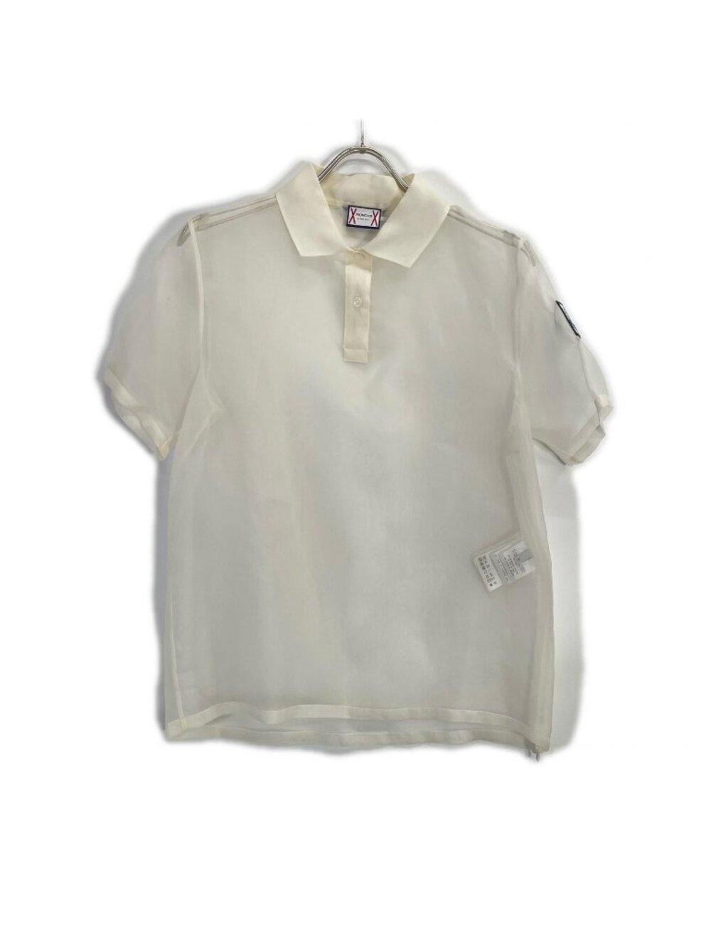 Moncler Camicia White Gum Blue Sheer Polo